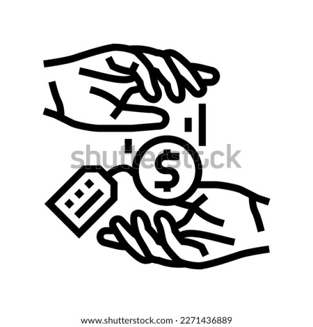 paying borrowed funds creditor line icon vector. paying borrowed funds creditor sign. isolated contour symbol black illustration