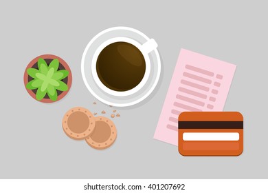 Paying breakfast vector illustration