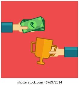 Paying Bribe in Rupees to Win Trophy