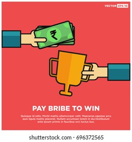 Paying Bribe in Rupees to Win Trophy With Text Box Template