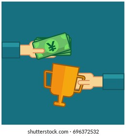 Paying Bribe in Yen to Win Trophy