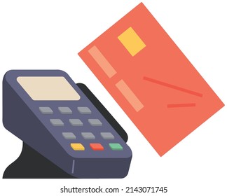 Bezahlung per Kreditkarte mit POS Terminal. kontaktlose, bargeldlose, bargeldlose Zahlung, digitales Bankkonzept. Zahlung per Kreditkarte mit NFC-Technologie. Transaktionen mit virtuellem Geld