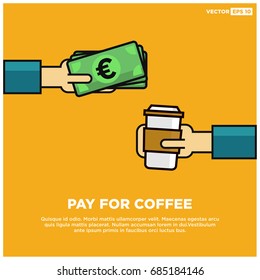 Paying Euros for Coffee With Text Box Template