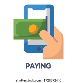 Paying  flat style icon design  illustration on white background eps.10