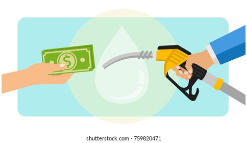 Paying Gasoline Fuel with Dollar currency