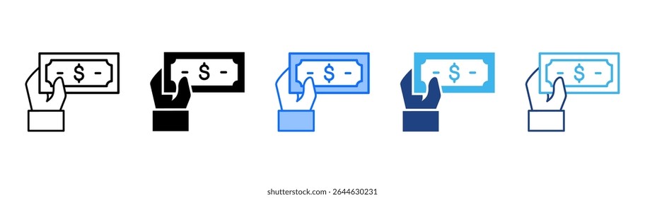 Paying icon set multiple style collection