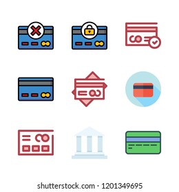 paying icon set. vector set about bank, credit card and debit card icons set.