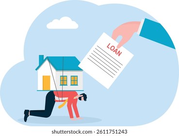 Paying off a home loan, debt or loan problems, running out of money to pay off a mortgage, debt crisis,

