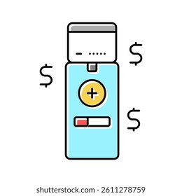 paying with phone pos terminal color icon vector. paying with phone pos terminal sign. isolated symbol illustration