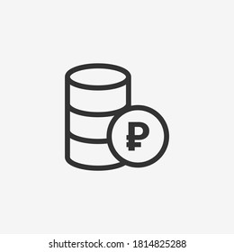 Paying server icon isolated on background. Database symbol modern, simple, vector, icon for website design, mobile app, ui. Vector Illustration