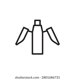 Payload fairing separation icon symbolizing aerodynamic shield detachment, representing hardware, factory tools, electrical gear, safety systems, and logistics for orbit insertion and shell tracking.
