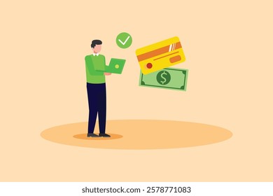 Payment activity concept. Colored flat vector illustration isolated.