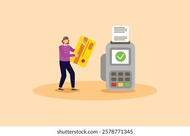 Payment activity concept. Colored flat vector illustration isolated.