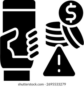 Payment Alert Icon Glyph Vector Illustration