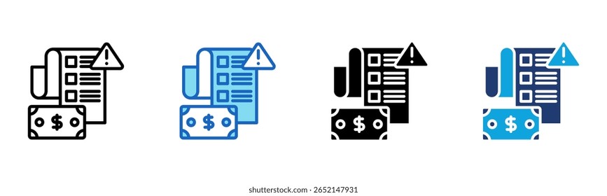 Payment Alert icon Multi Style Vector Illustration