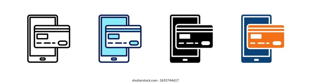 Pago Todo en uno Icon Multi Styles Vector Set