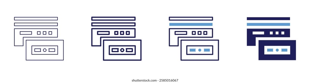 Payment approval system icon in 4 different styles. Thin Line, Line, Bold Line, Duotone. Duotone style. Editable stroke.