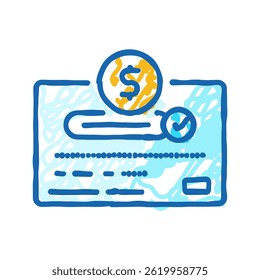 payment approved bank doodle icon sketch vector. payment approved bank sign. isolated symbol illustration