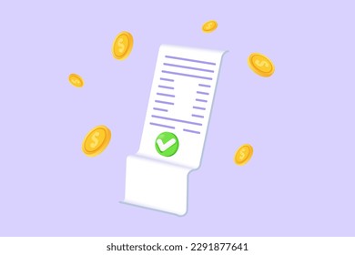 Payment approved concept. 3d realistic vector illustration.