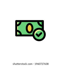 Payment Approved E-Commerce Outline Icon Vector Illustration

