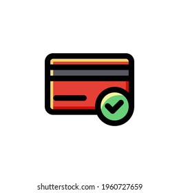Payment Approved E-Commerce Outline Icon Vector Illustration
