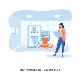 Payment approved online Card Payment Concept ,Easy Payments. flat vector modern illustration 