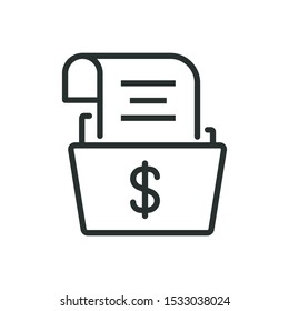 payment archive - minimal line web icon. simple vector illustration. concept for infographic, website or app.