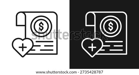 Payment Attachment Icon In Black And White Line Style