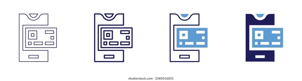 Payment automation tools icon in 4 different styles. Thin Line, Line, Bold Line, Duotone. Duotone style. Editable stroke.