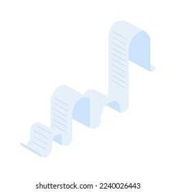 Icono plano de la factura de pago Recepción bancaria Financiación. Ilustración del vector