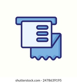 payment bill icon, isolated blue icon