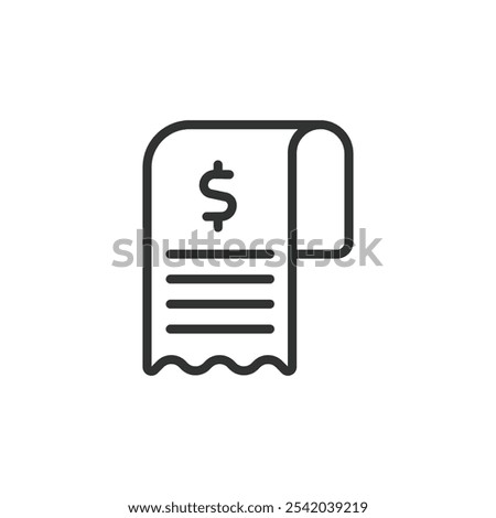 Payment Bill, icon in line design. Payment, bill, invoice, receipt, pay, transaction, finance on white background vector. Payment Bill editable stroke icon