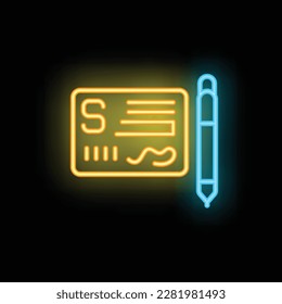 Payment bill icon outline vector. Medical care. Doctor health neon color isolated on black