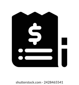 payment bill icon. vector glyph icon for your website, mobile, presentation, and logo design.