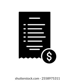 Payment bill or invoice icon with dollar coins
