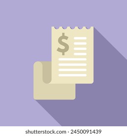 Payment bill paper icon flat vector. Online store buying. Commerce business