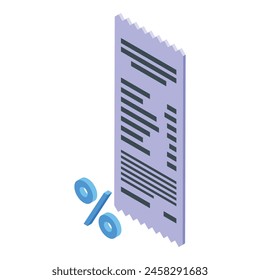 Payment bill paper icon isometric vector. Finance invoice. Pay money