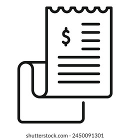 Payment bill paper icon outline vector. Online store buying. Commerce business