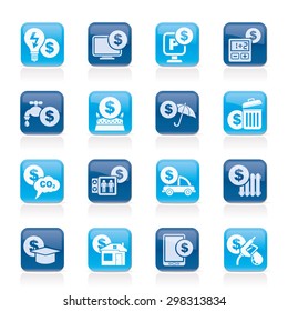 payment of  bills icons - vector icon set
