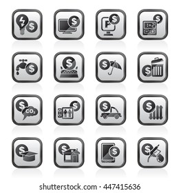 payment of  bills icons - vector icon set