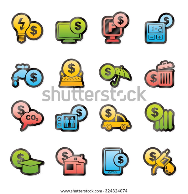 payment of  bills icons
- vector icon set