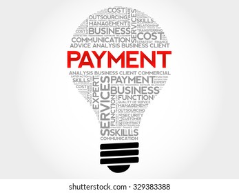 Payment bulb word cloud, business concept