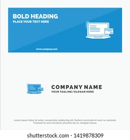Payment, Business, Computer, Credit Card, Online Payment SOlid Icon Website Banner and Business Logo Template