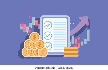 Payment and business concept. Coin stacks.