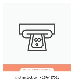 Payment by ATM machine Icon Vector Illustration