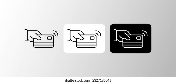 Payment by card. Flat, black, contactless payment, cashless payment, bank card. Vector icons.