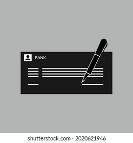 payment by check icon, vector, symbol, illustration