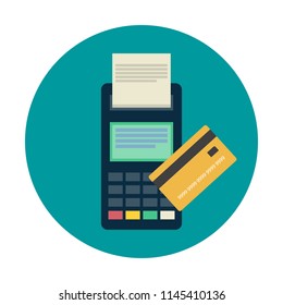Payment by credit card using POS terminal.