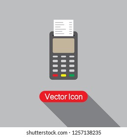 Payment By Credit Card Using Pos Terminal Icon Vector Illustration Eps10