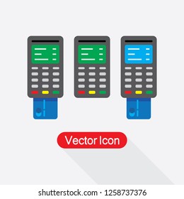 Payment By Credit Card Using Pos Terminal Icon Vector Illustration Eps10